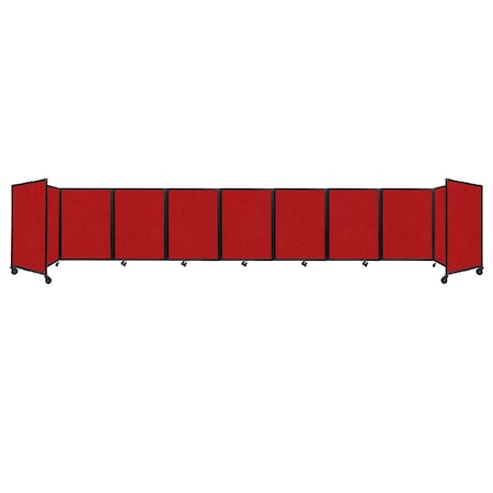 Versare Room Divider 360 Folding Portable Partition 25' x 4' Red Fabric 1148927